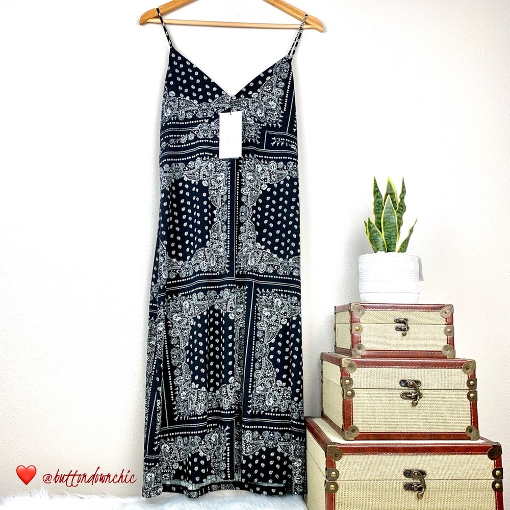 ZARA Black and White Print Dress, Medium